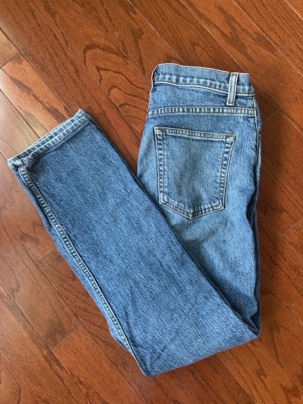 Reformation Straight-Leg Blue Denim Jeans